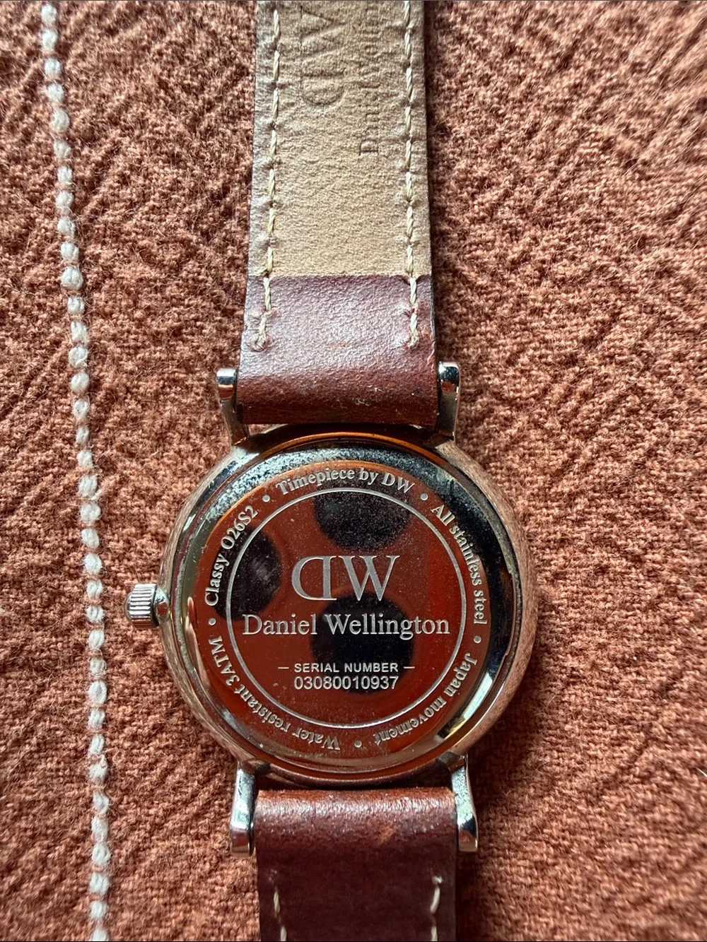 Daniel Wellington Brown Leather Bracelet Watch with White Dial